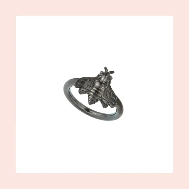 Lorella Tamberi Canal Bee Queen Single Bee Ring bague noirci