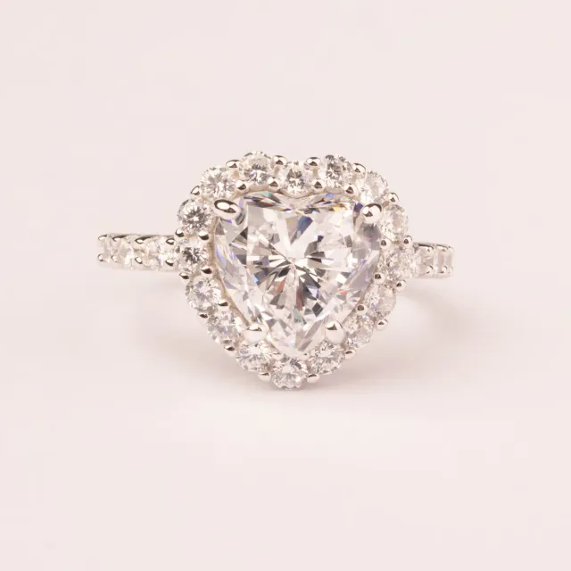 Ultima Edizione Cuore 10x10 bague cœur facetté blanc