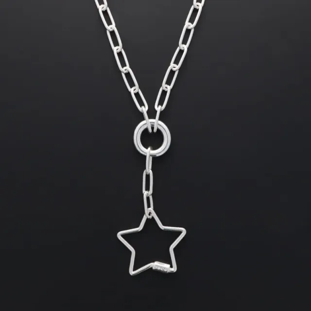 Secret de Cuir N°1024 collier étoile plaqué argent