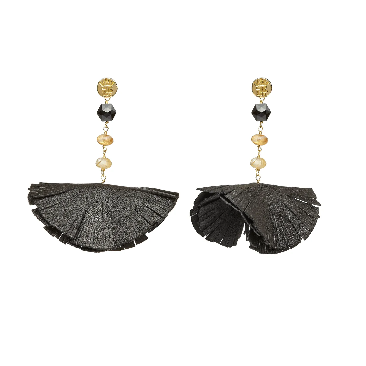 Lorella Tamberi Tassel Bluebell boucles d'oreilles cuir noir