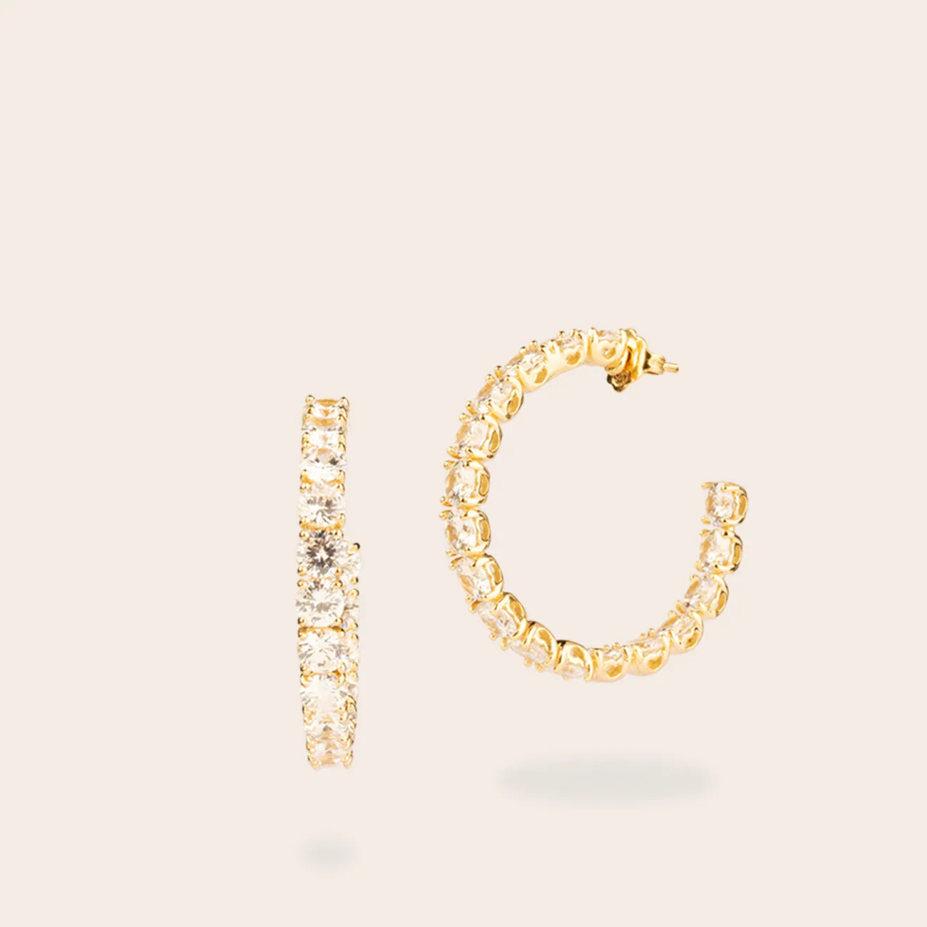 Ultima Edizione cerchio brillant small créoles zircons blancs