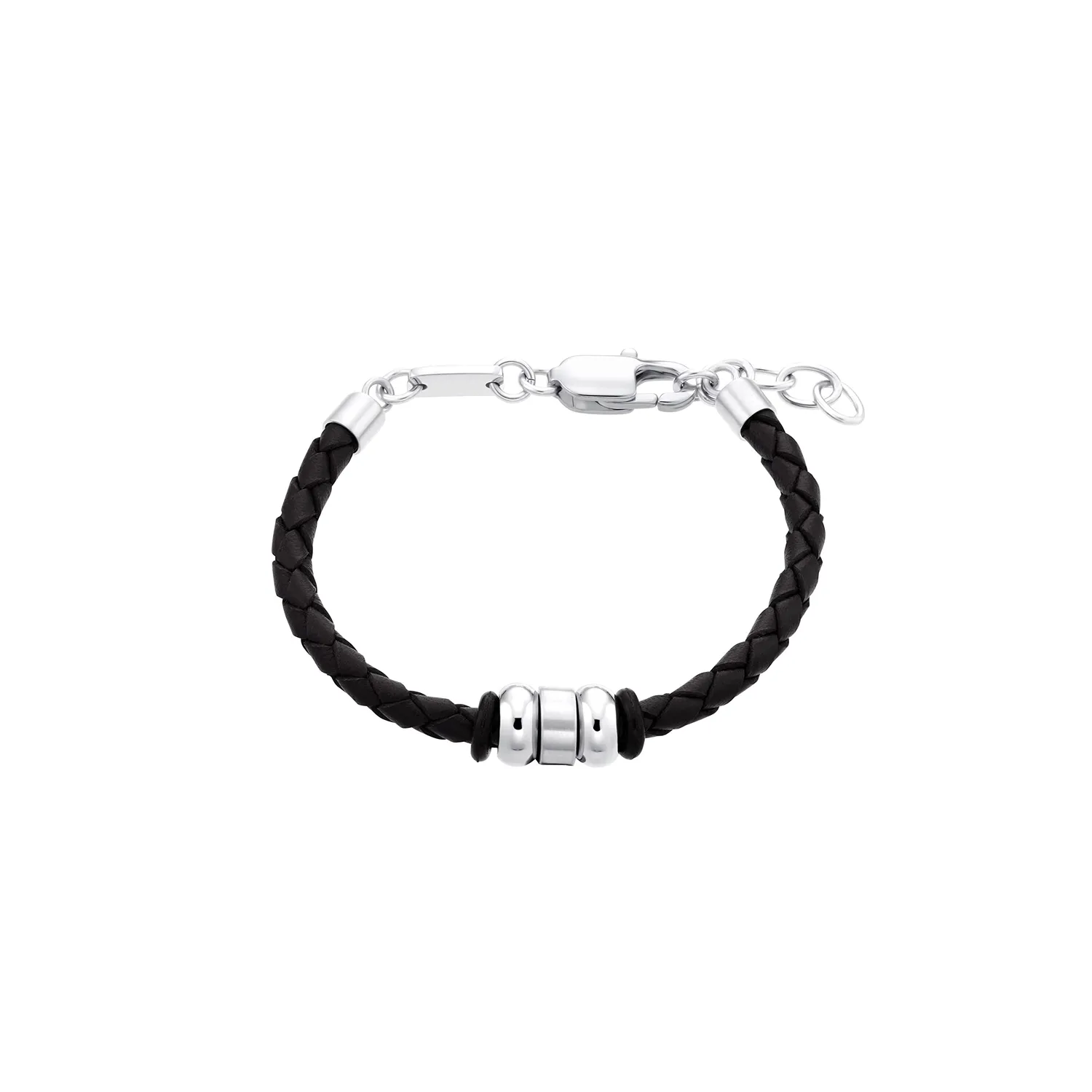 s.Oliver Bracelet Garçon Cuir Acier Moderne Cadeau