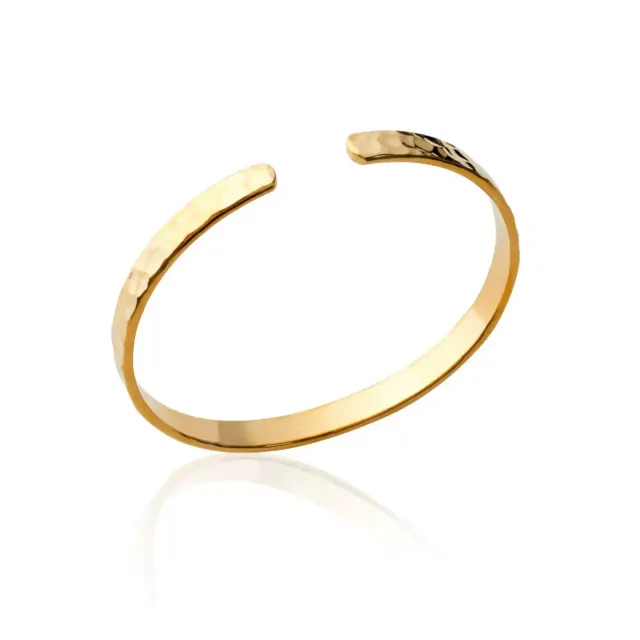 Oriana France bracelet jonc martelé plaqué or 18 carats