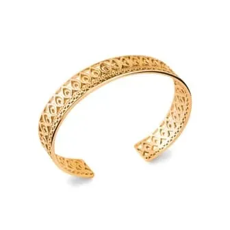 Oriana France Soleil bracelet jonc plaqué or aztèque