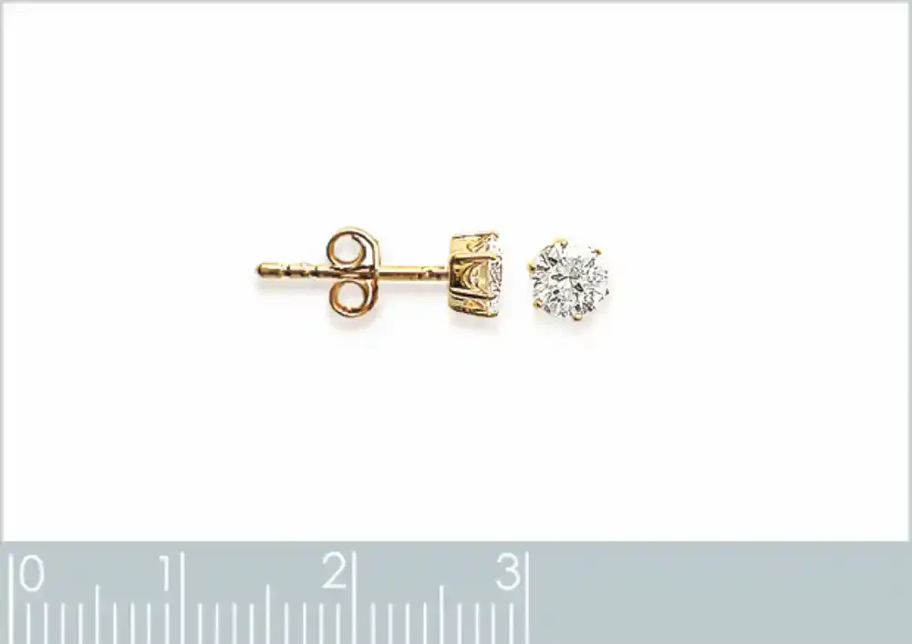 Oriana France puces zircon plaqué or boucles d’oreilles 6 griffes