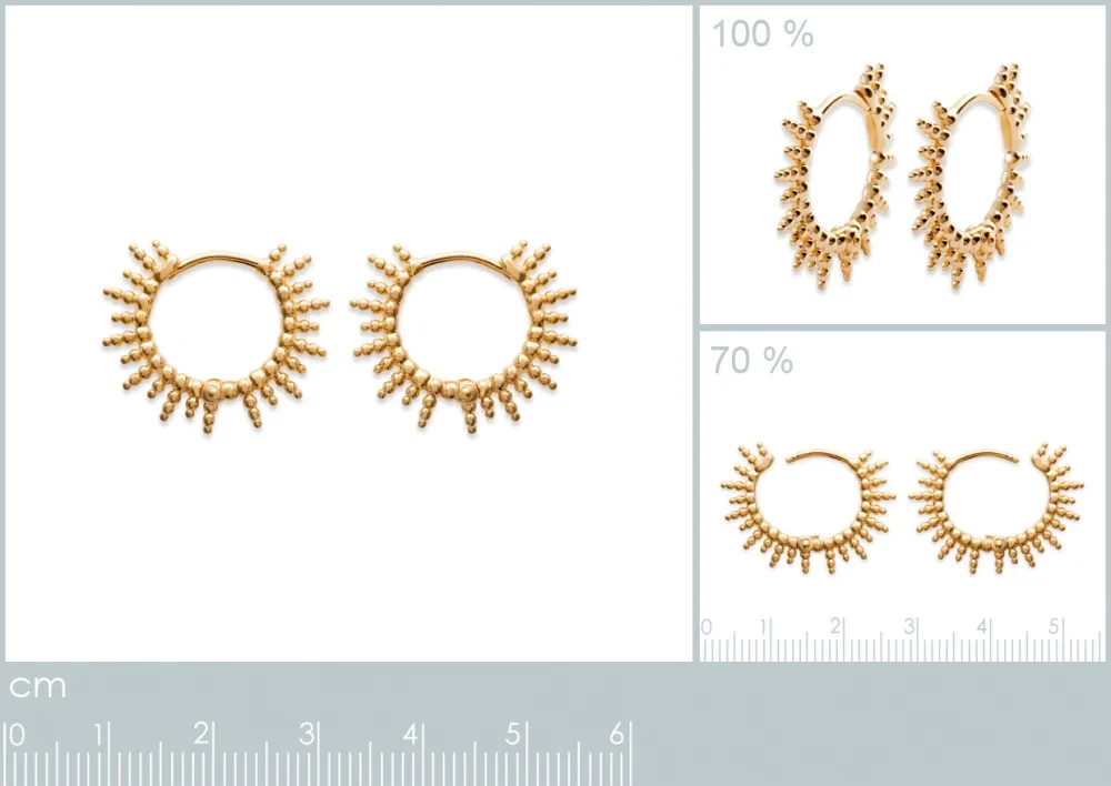 Oriana France soleil perlé boucles d’oreilles créoles doré