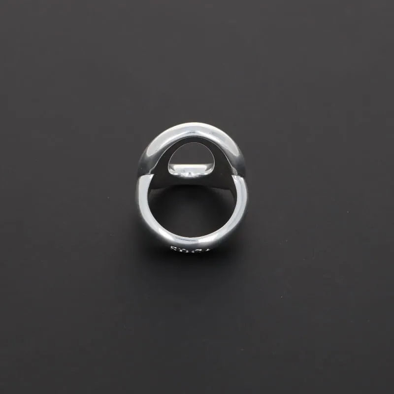 Secret de Cuir N°1500 ovale étoiles bague argentée
