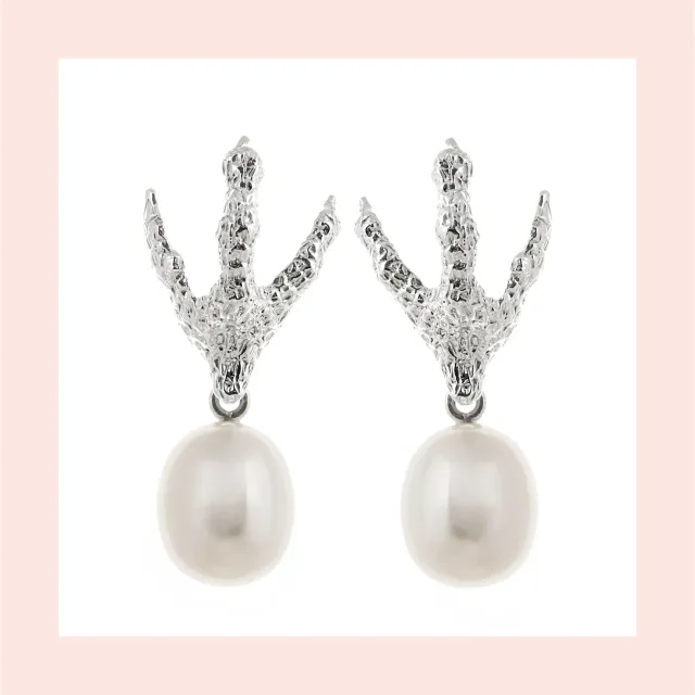 Lorella Tamberi Canal Artemis Talon boucles d’oreilles perle argenté