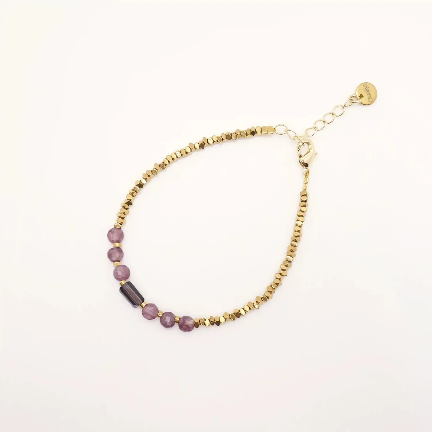 Cloralys Zélie bracelet 15 cm quartz rose doré