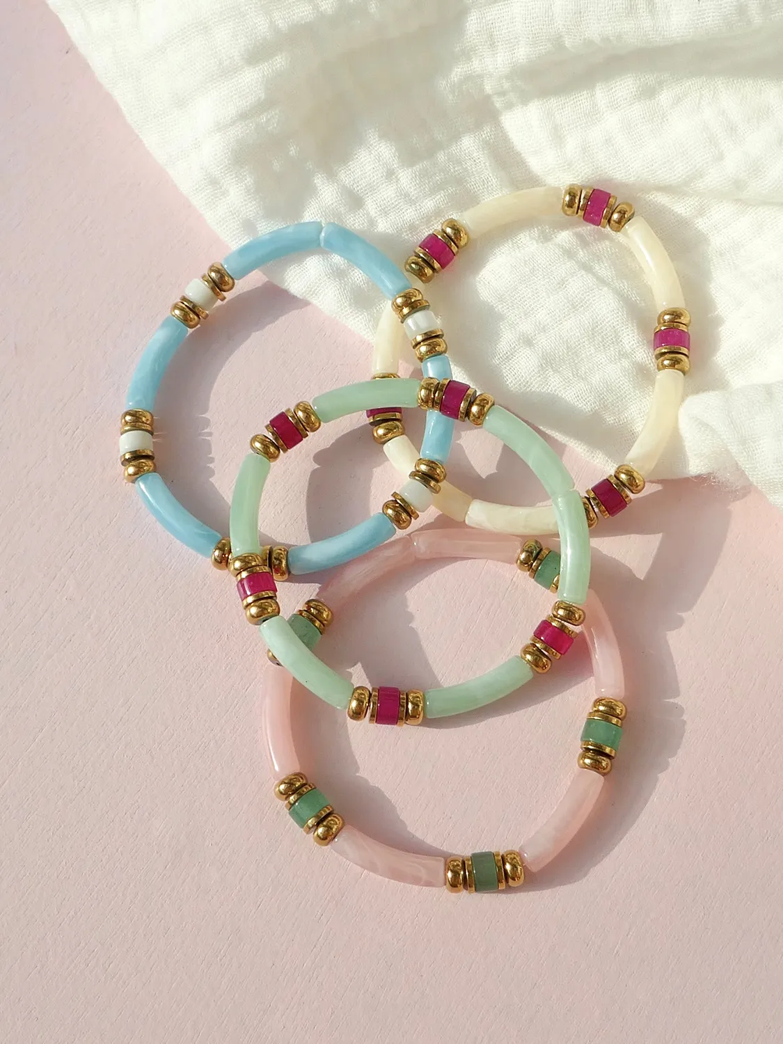 Cloralys Carmen été bracelet blanc taille M hématite