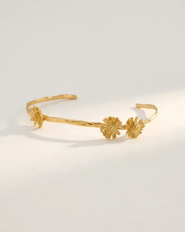 Elise Tsikis Marguerite bracelet jonc or jaune