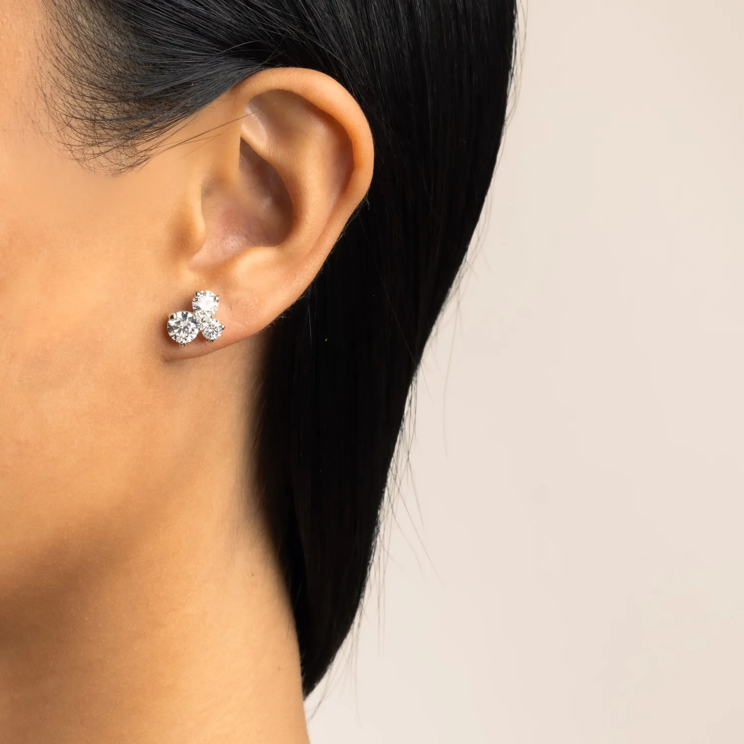 ULTIMA EDIZIONE 3 Zirconi boucles d'oreilles clous