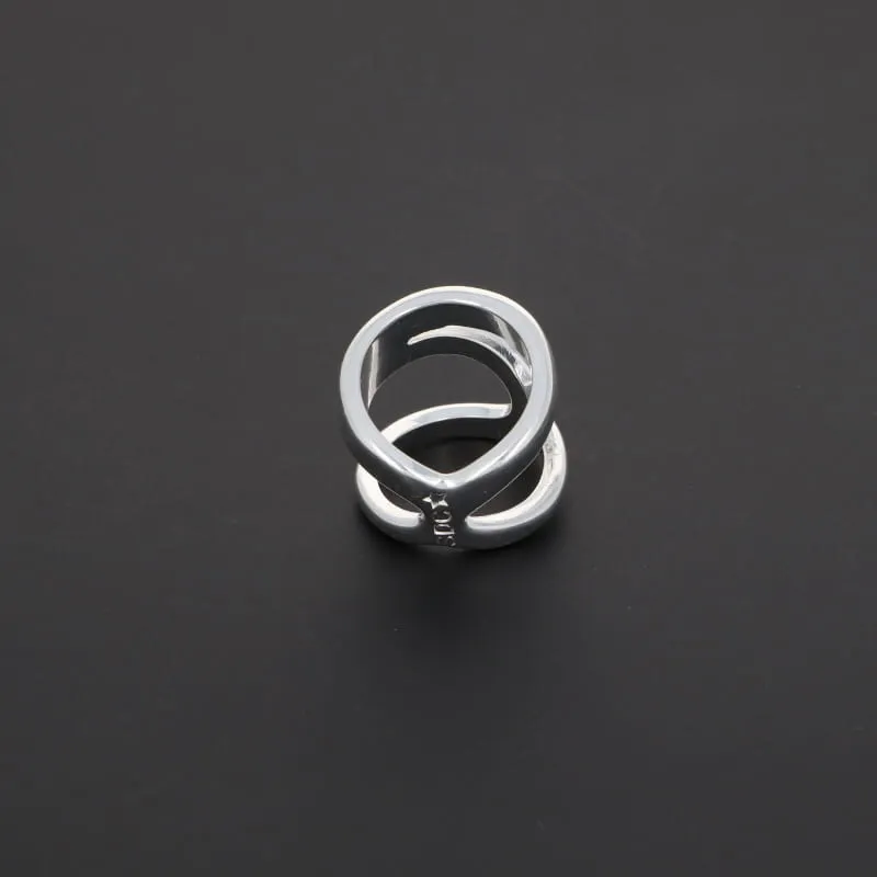 Secret de Cuir N°1403 bague courbes plaqué argent