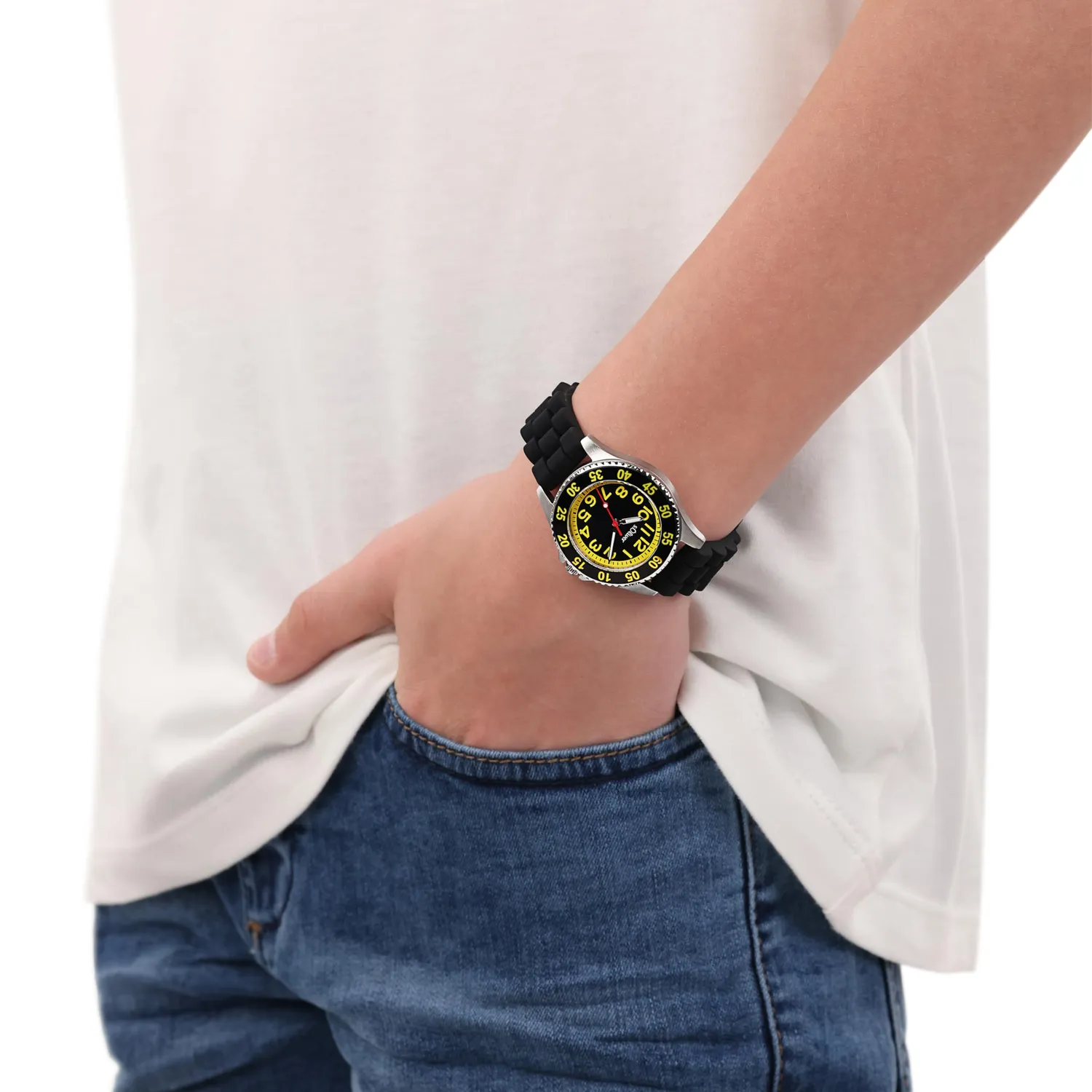 s.Oliver Montre Enfant Quartz Silicone Noir Étanche