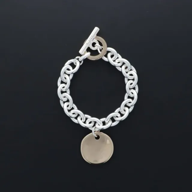 Secret de Cuir 419 1618 bracelet forçat bicolore plaqué argent