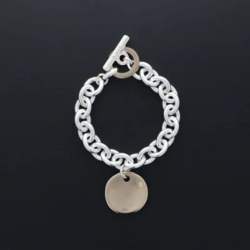 Secret de Cuir 419 1618 bracelet forçat bicolore plaqué argent