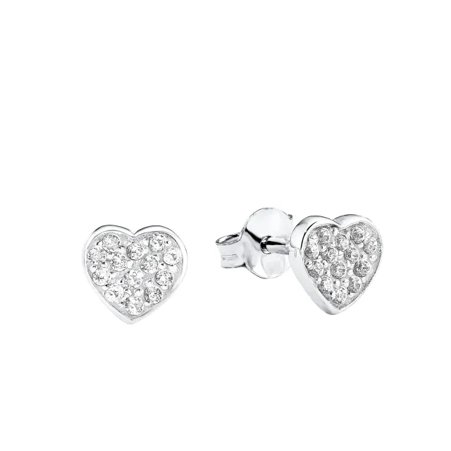 s.Oliver Cœur boucles d'oreilles fille argent blanc