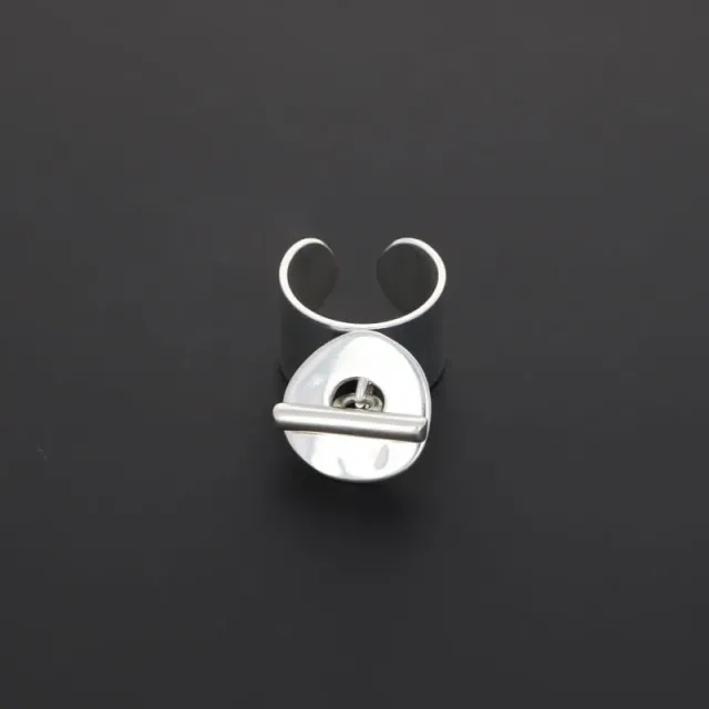 Secret de Cuir N°438 cible bague réglable plaqué argent