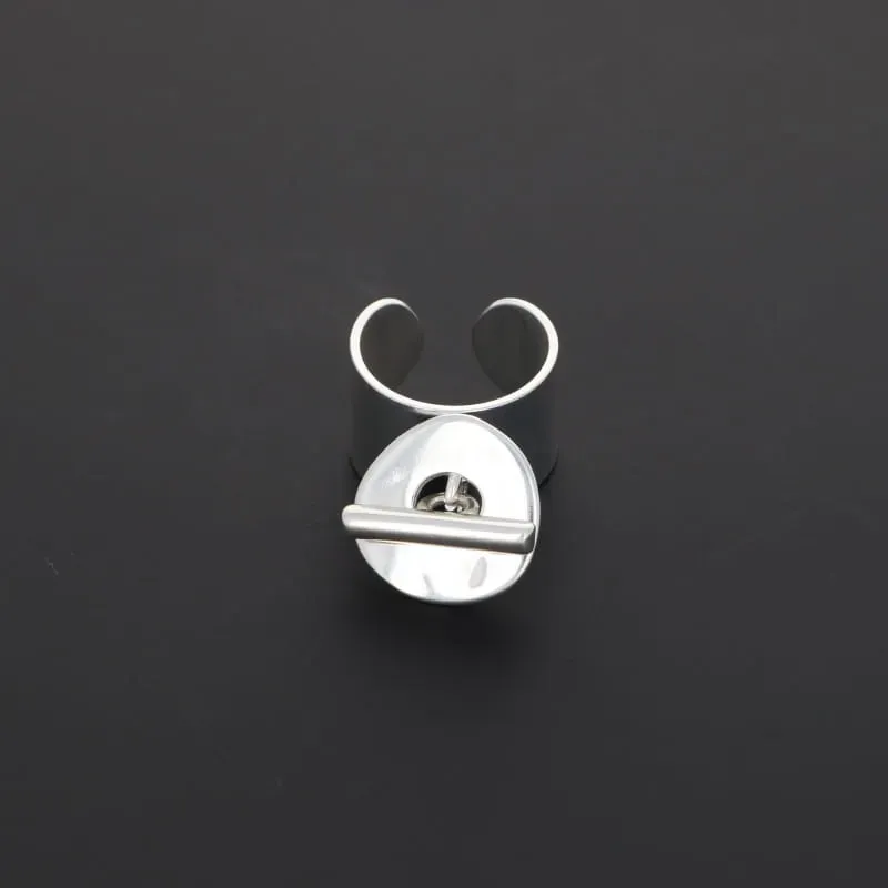 Secret de Cuir N°438 cible bague réglable plaqué argent