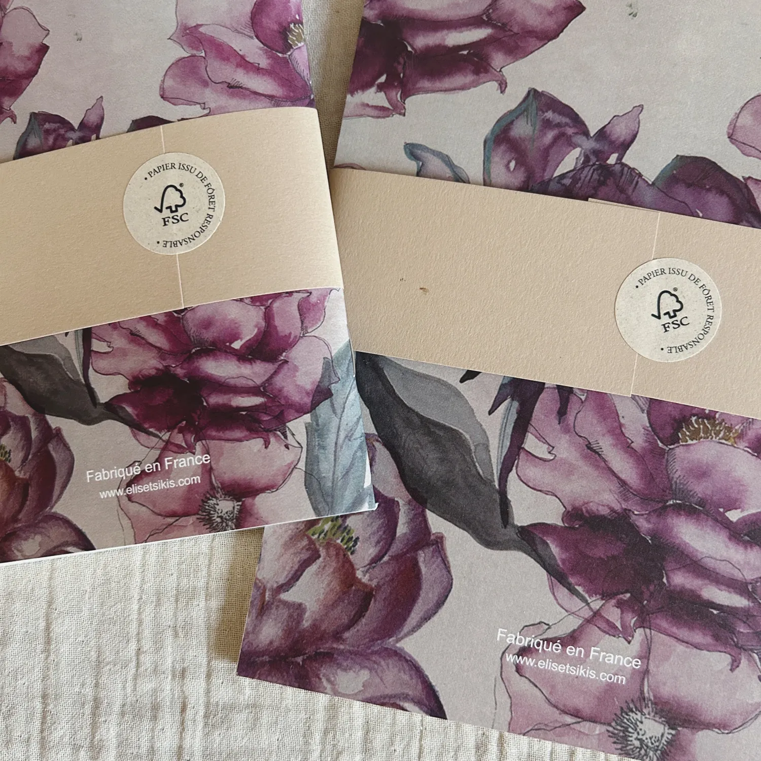 Elise Tsikis Simone duo carnets A5+A6 fleuris lignés