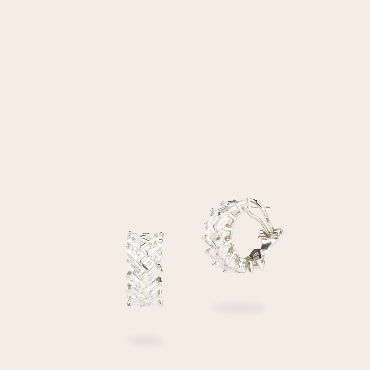 Ultima Edizione Braid taille baguette boucles d’oreilles anneaux éclat