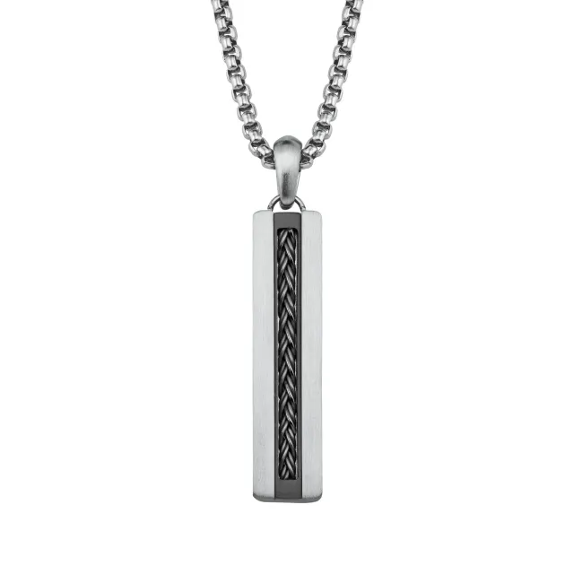 s.Oliver 2027423 collier homme acier noir 50+3 cm