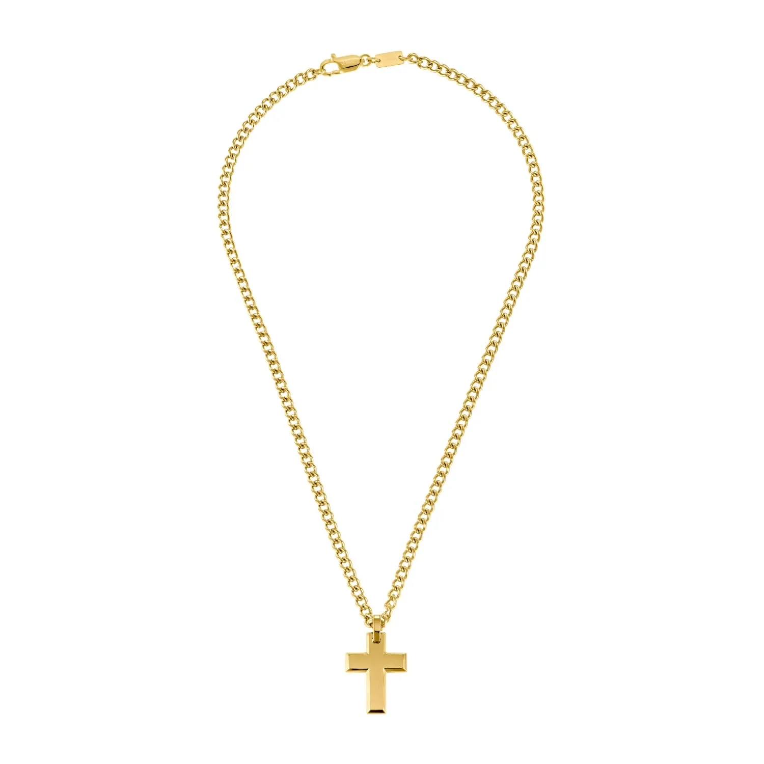 s.Oliver 2036868 collier homme acier croix doré 50 cm