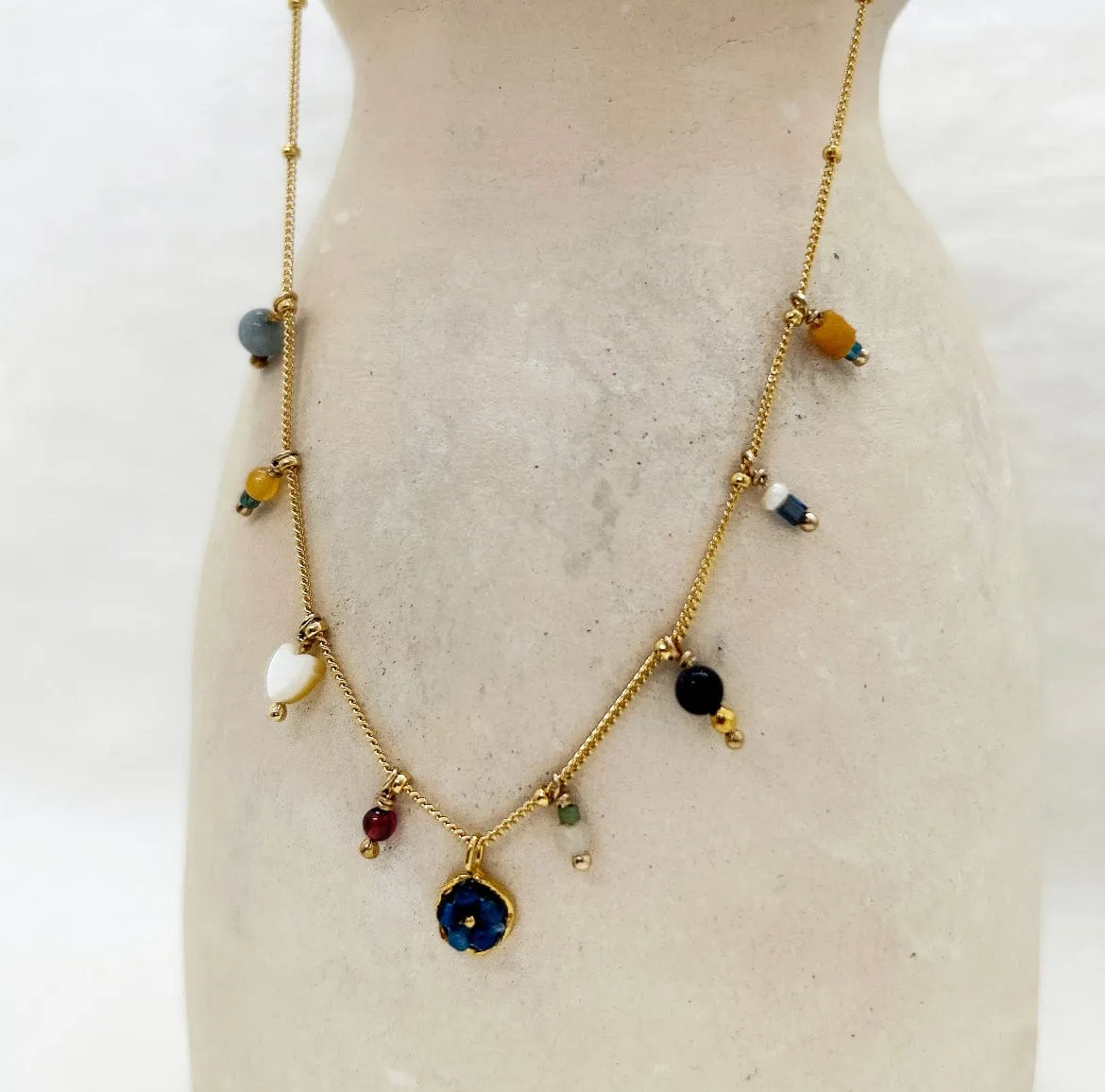 Elise Tsikis Selia collier femme orange perles jade