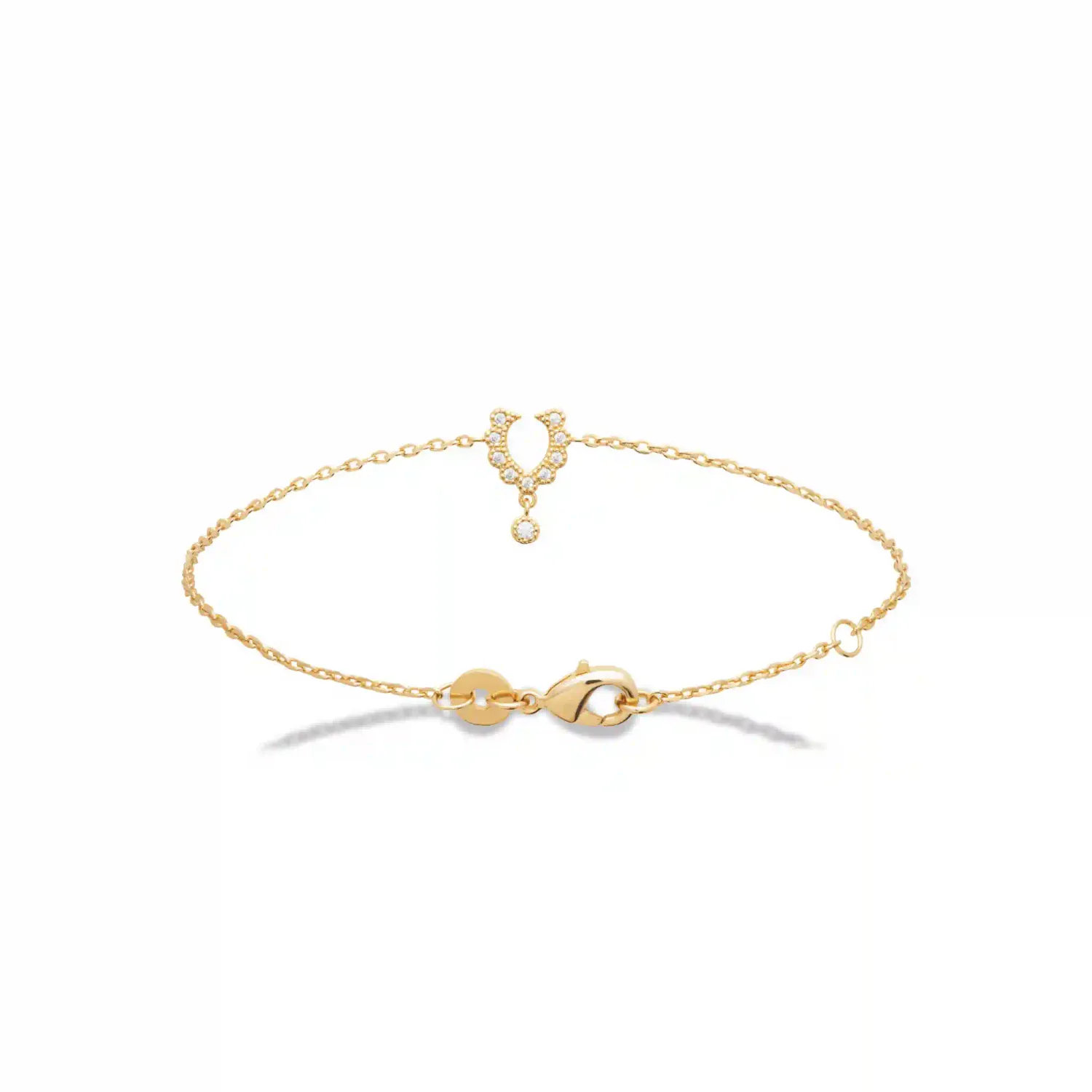 Oriana France bracelet breloque fer à cheval plaqué or
