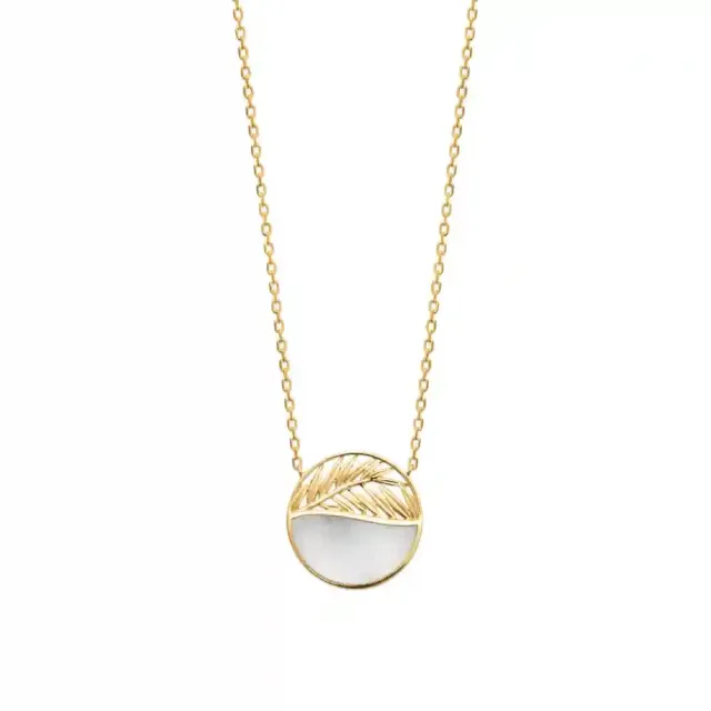 Oriana France collier palmier nacre plaqué or 18 carats