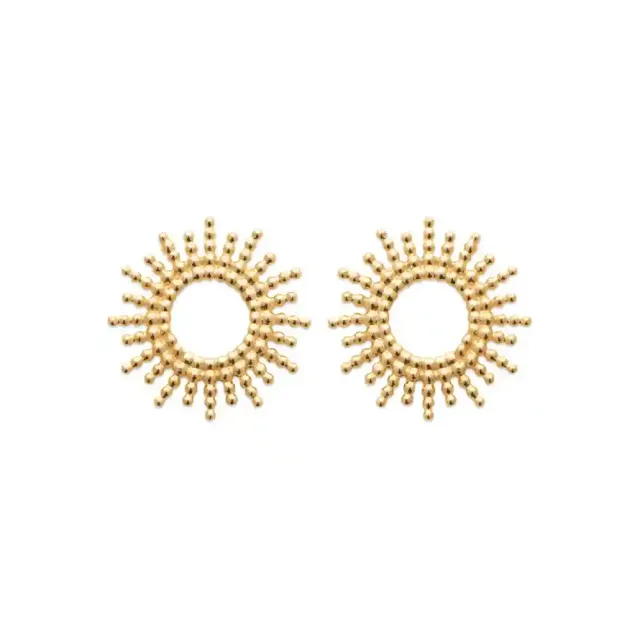 Oriana France soleil ajouré clous oreilles plaqué or 18 carats