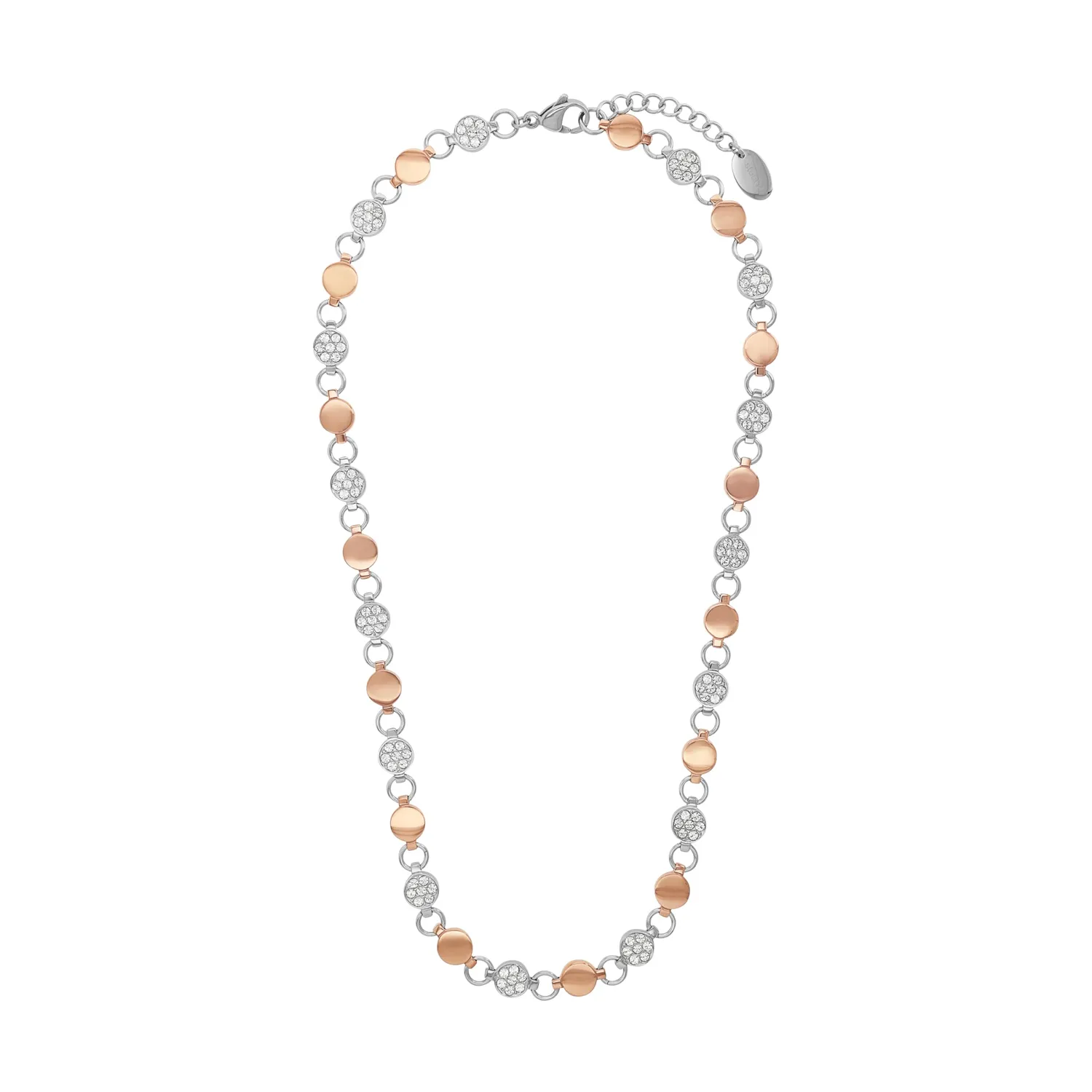 s.Oliver collier femme acier cristal bicolore