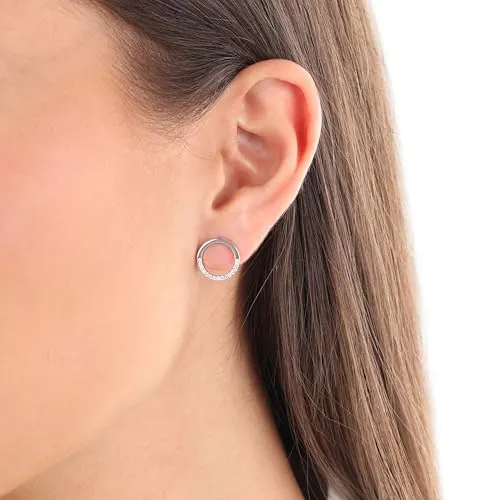 s.Oliver boucles argent zirconia demi-cercle 12 mm