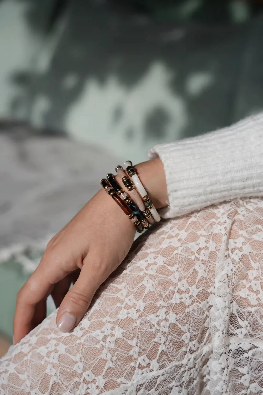 Cloralys Carmen hiver bracelet jonc élastique hématite