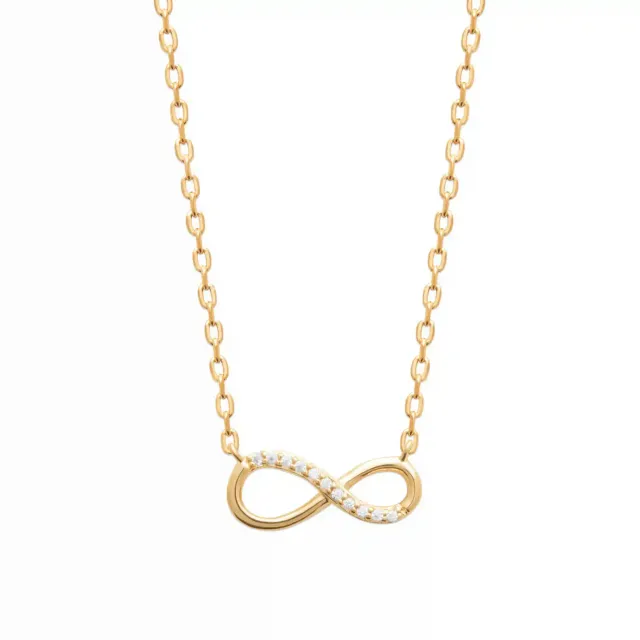 Oriana France Infini collier plaqué or pierres blanches