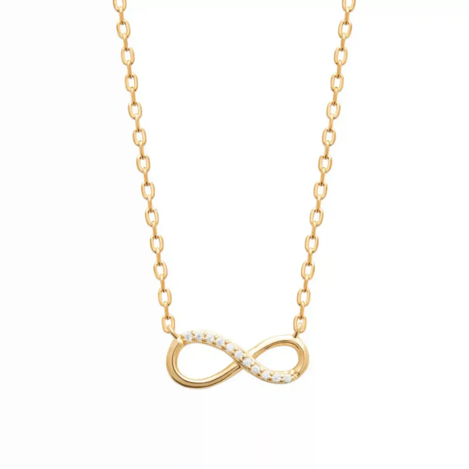 Oriana France Infini collier plaqué or pierres blanches