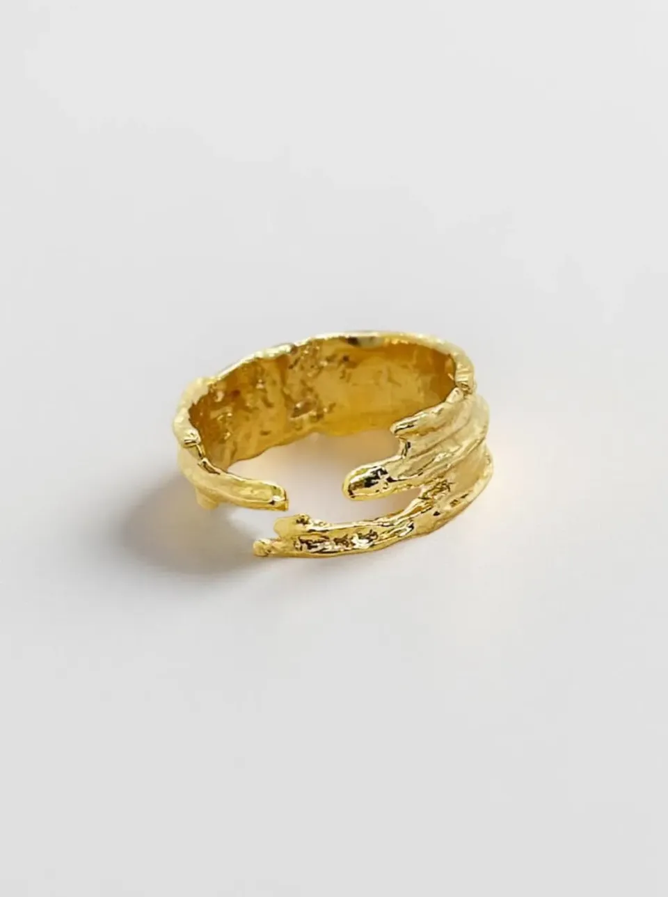 Elise Tsikis Kota bague texturée réglable or jaune