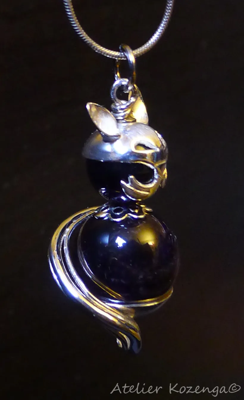 L'Atelier Kozenga Chat pendentif argent 950 sur mesure