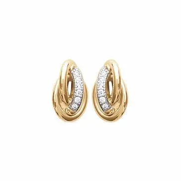 Oriana France anneaux entrelacés boucles d’oreilles plaqué or
