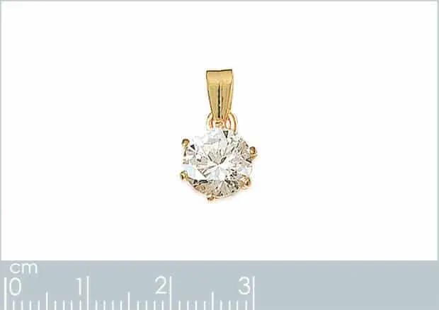 Oriana France solitaire pendentif plaqué or imitation diamant