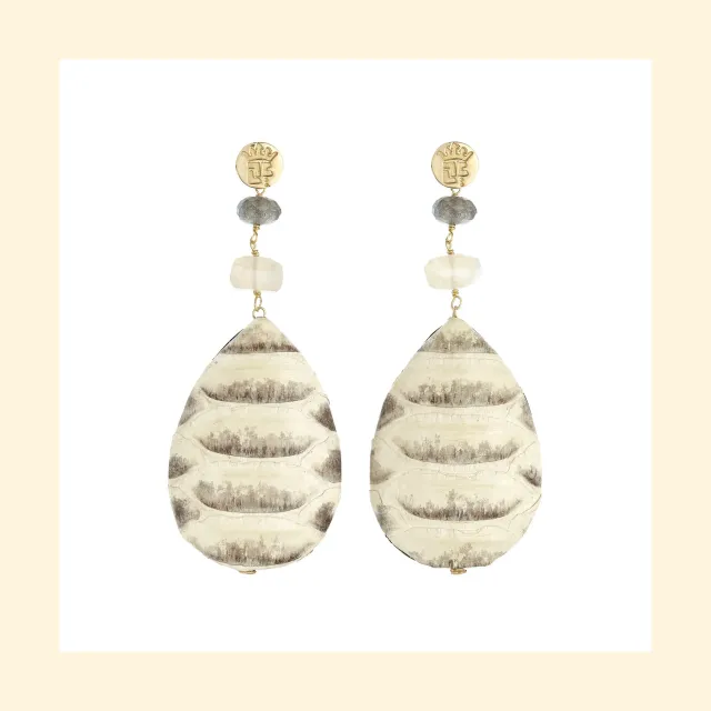 Lorella Tamberi Canal Tassel boucles python labradorite 8,5cm
