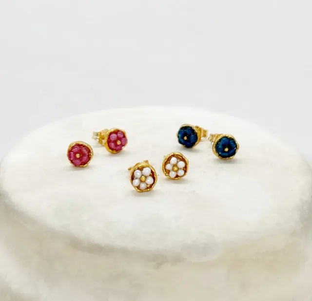 Elise Tsikis Genia boucles d'oreilles enfant rose 0,6 cm