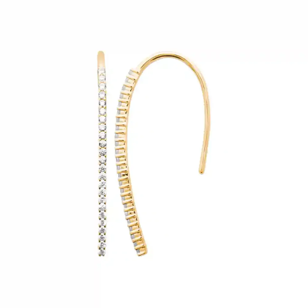 Oriana France ligne de lumière boucles plaqué or zircon