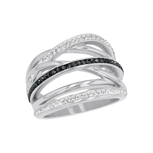 s.Oliver bague femme acier cristal taille 56