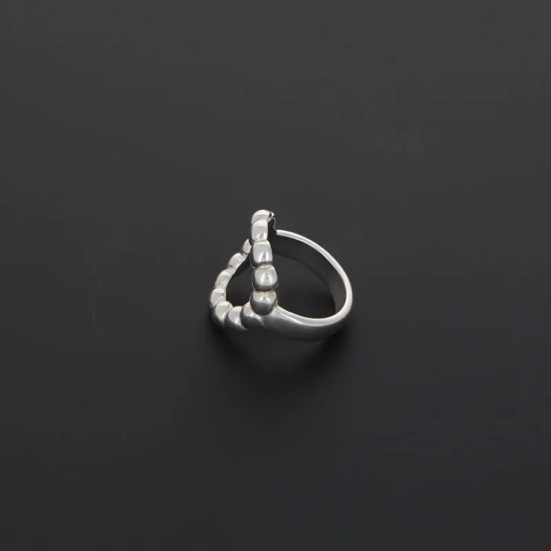Secret de Cuir N°1102 perlée bague argentée