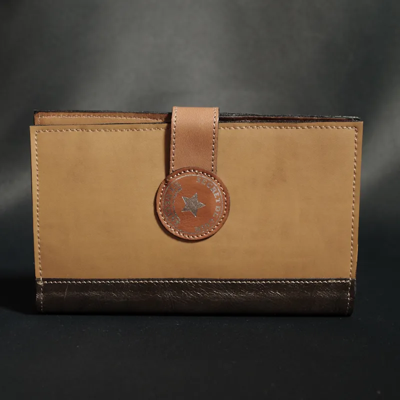 Secret de Cuir PM portefeuille cuir bouton doré