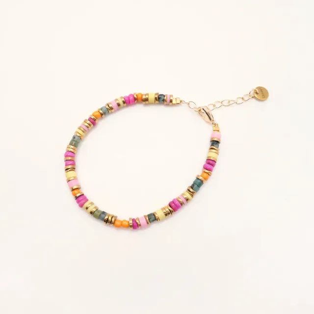 Cloralys Lison bracelet heishi 15 cm rose fuchsia