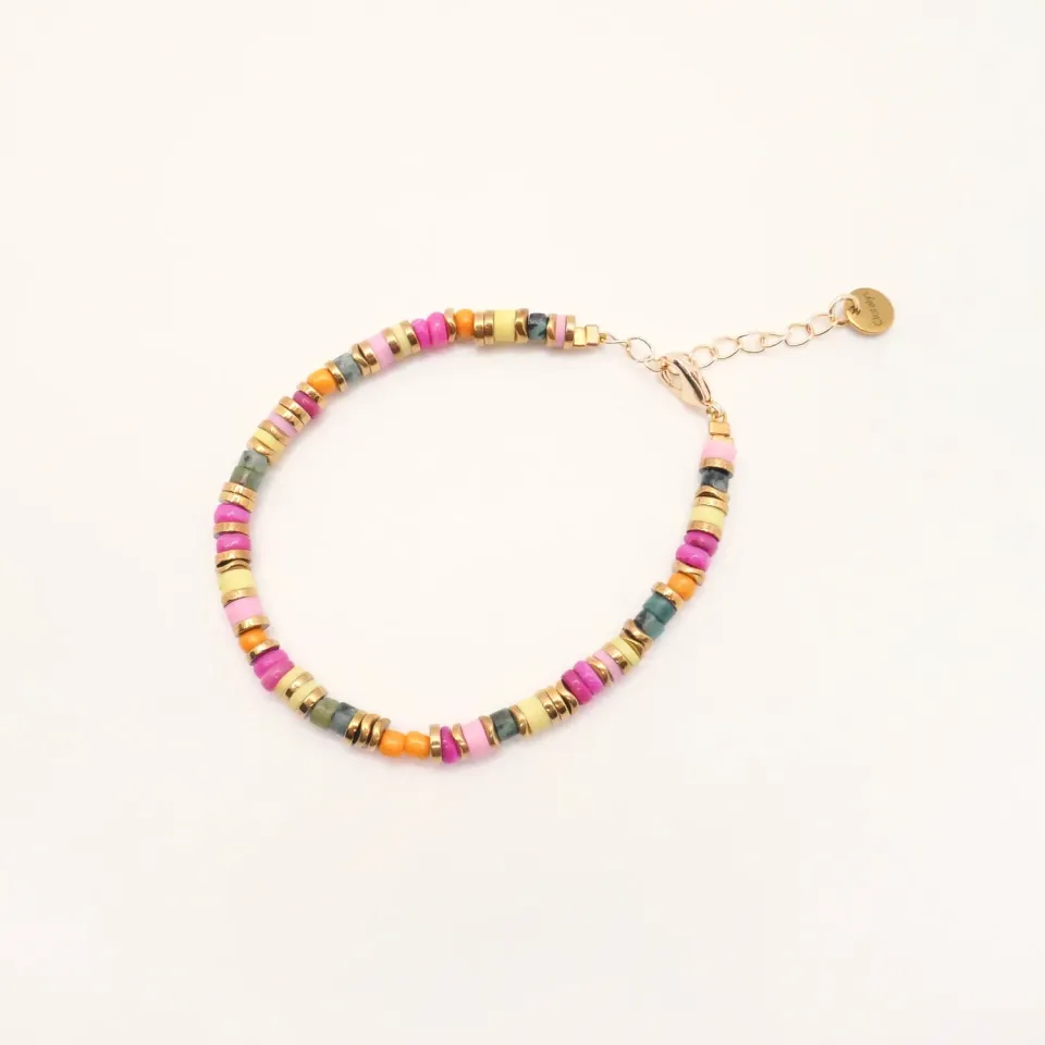 Cloralys Lison bracelet heishi 15 cm rose fuchsia