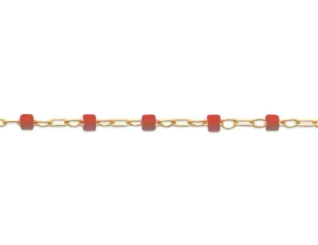 Oriana France bracelet perles miyuki rouges plaqué or