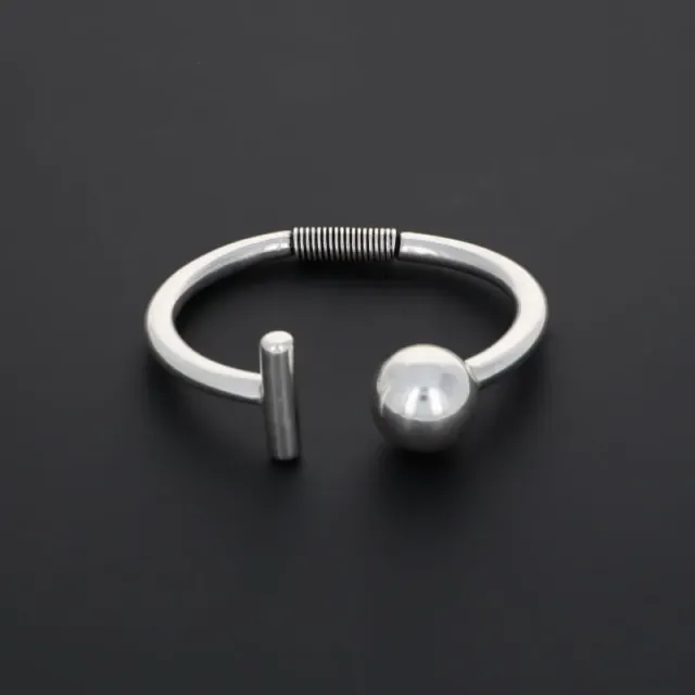Secret de Cuir N°1108 bracelet articulé boule argenté